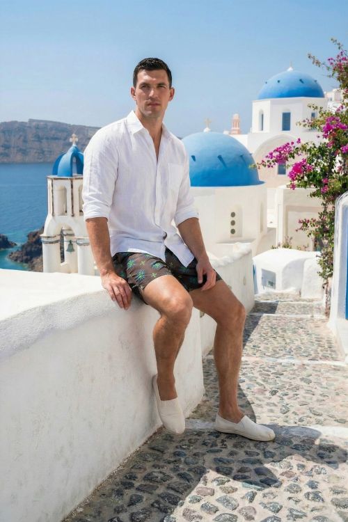 Ανδρικό μαγιό σορτς με print 