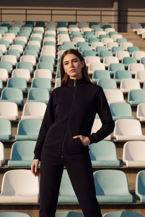 Φόρμα σε ελαστικό βαμβακερό ύφασμα με φερμουάρ