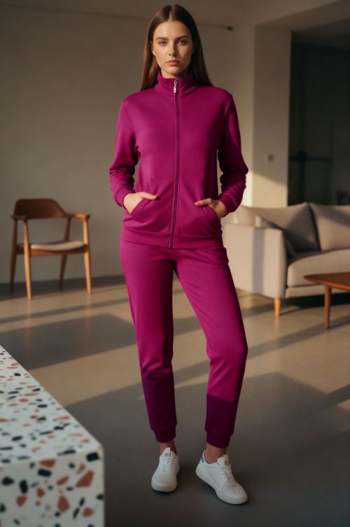 Φόρμα σε ελαστικό βαμβακερό ύφασμα με φερμουάρ