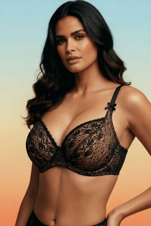 Μαλακό σουτιέν με κεντημένη δαντέλα και μπαλένα.