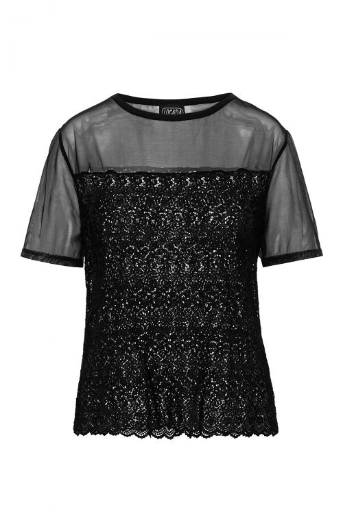 Μπλούζα δαντέλα με τούλι