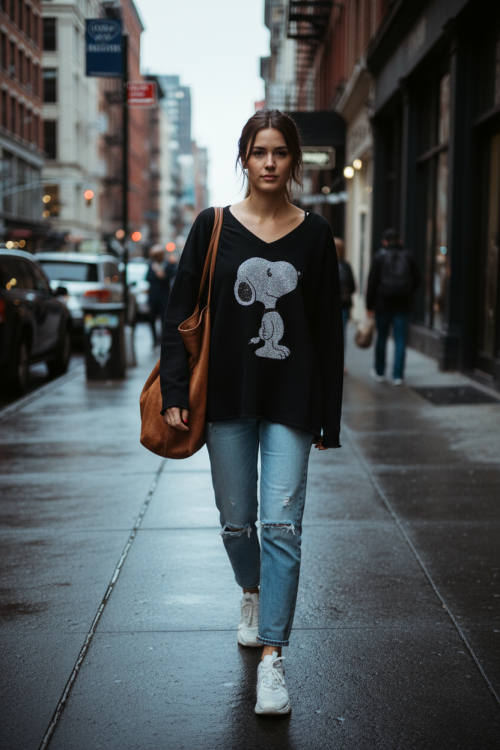 Μπλούζα oversize με τύπωμα