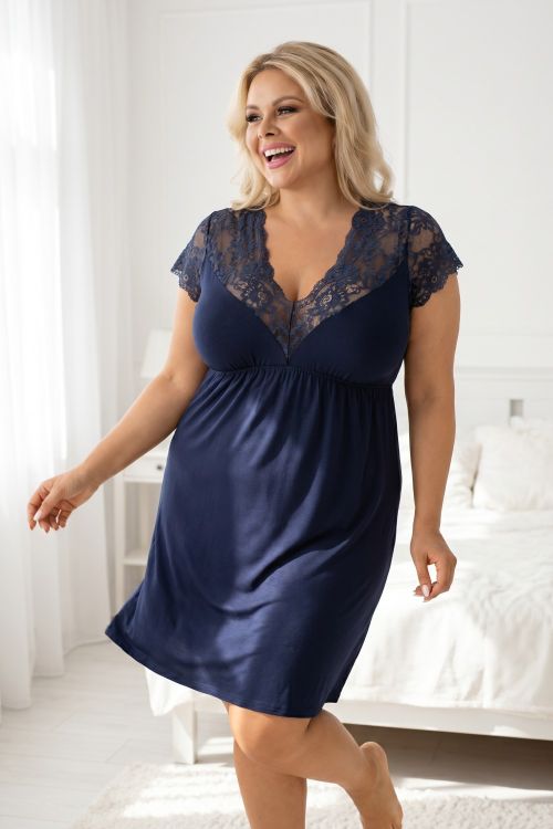Night dress with lace for plus sizes - Helen Lingerie