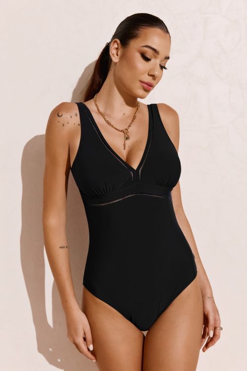 Ολόσωμο Μαγιό Plunge Glam – Deep V-Neck Ruched Bust