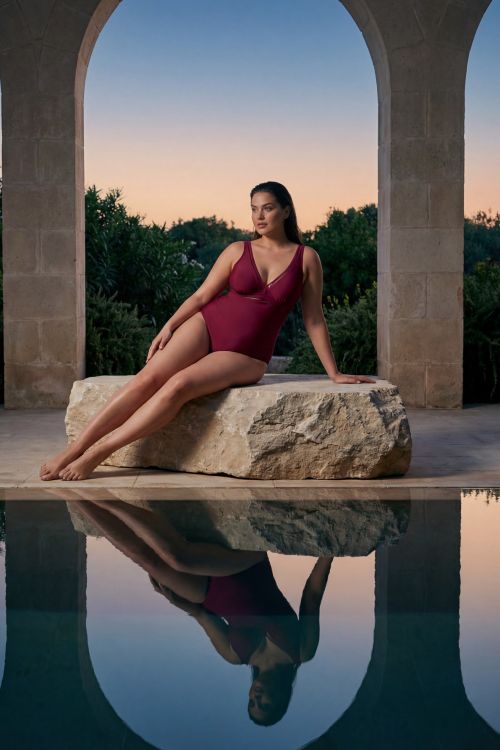 Ολόσωμο Μαγιό Plunge Glam – Deep V-Neck Ruched Bust