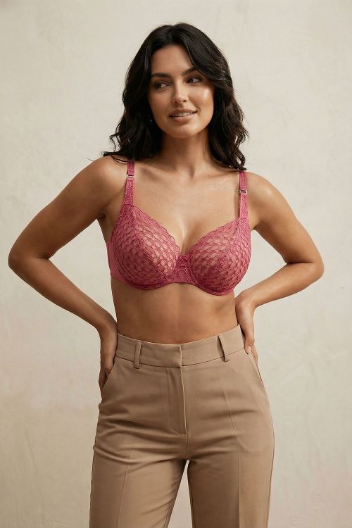 Ρομαντική δαντέλα σε ροζ χρώμα . 