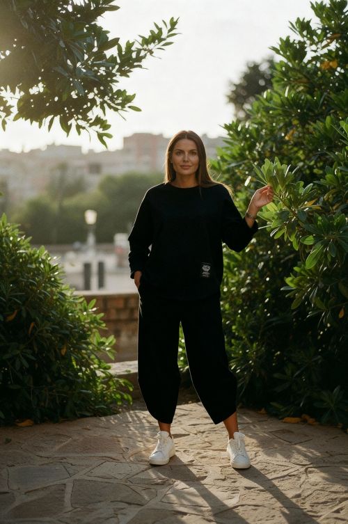 Σετ βαμβακερο σε oversize στιλ Urban Comfort