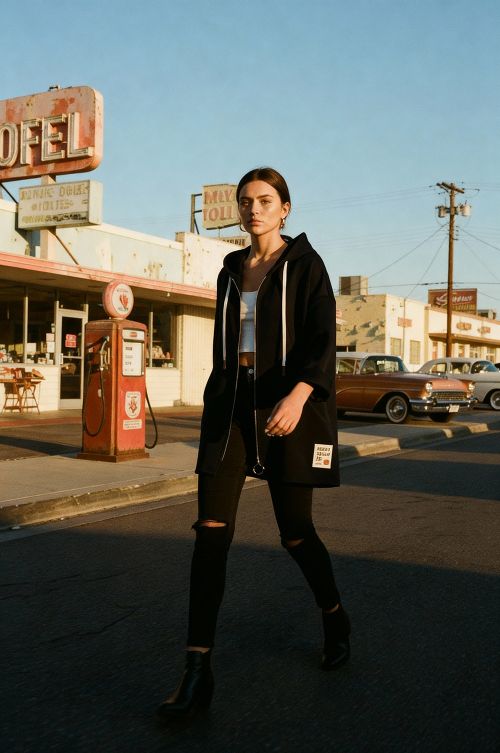 Ζακέτα oversize με κουκούλα