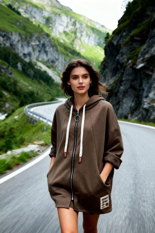 Ζακέτα oversize με κουκούλα