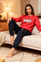 Πυτζάμα σετ με τύπωμα στην μπλούζα και ίσιο παντελόνι.