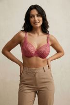 Ρομαντική δαντέλα σε ροζ χρώμα . 